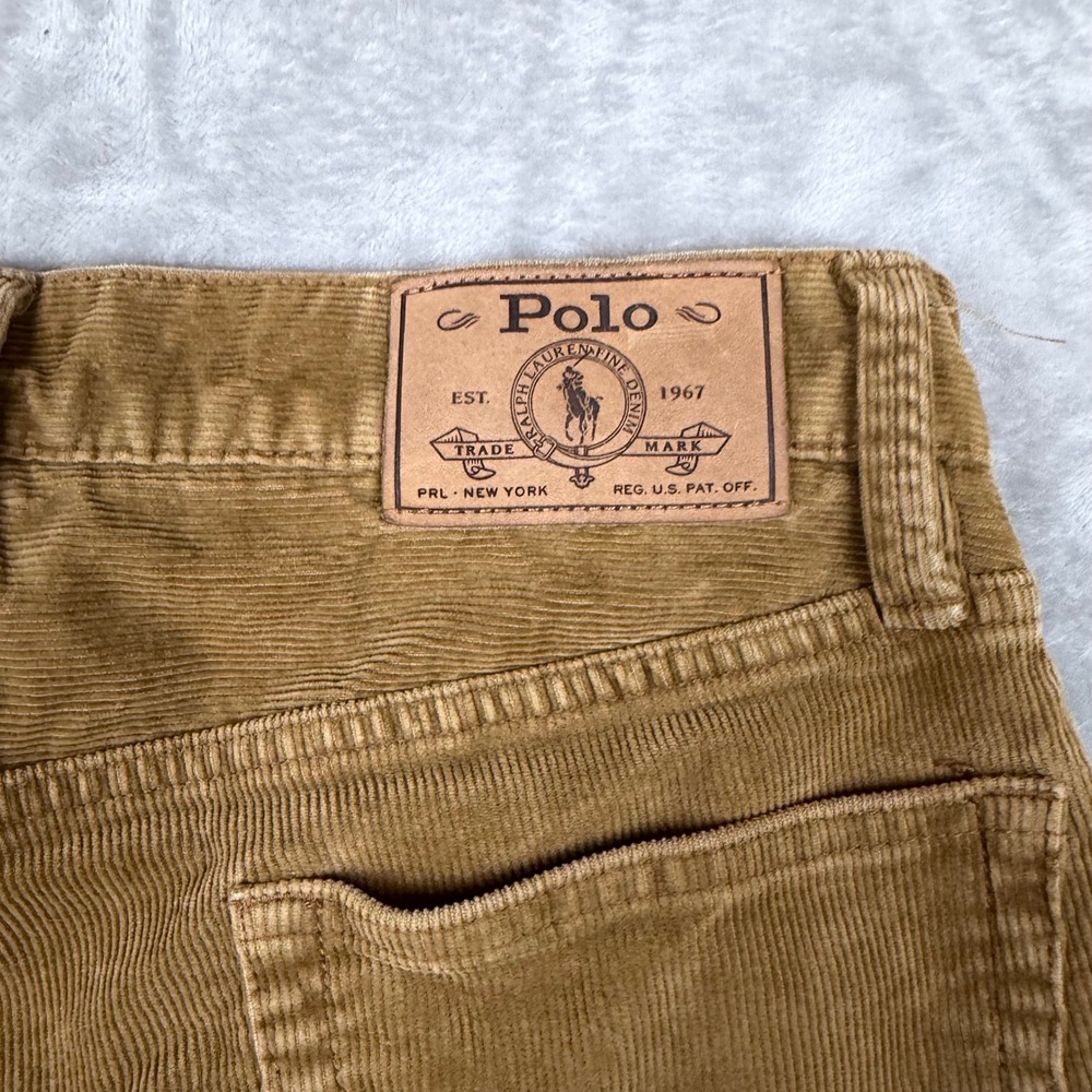 Polo Ralph Lauren Varick Slim Straight Corduroy Pants Mens 30/30 Tan Brown - Picture 4 of 16